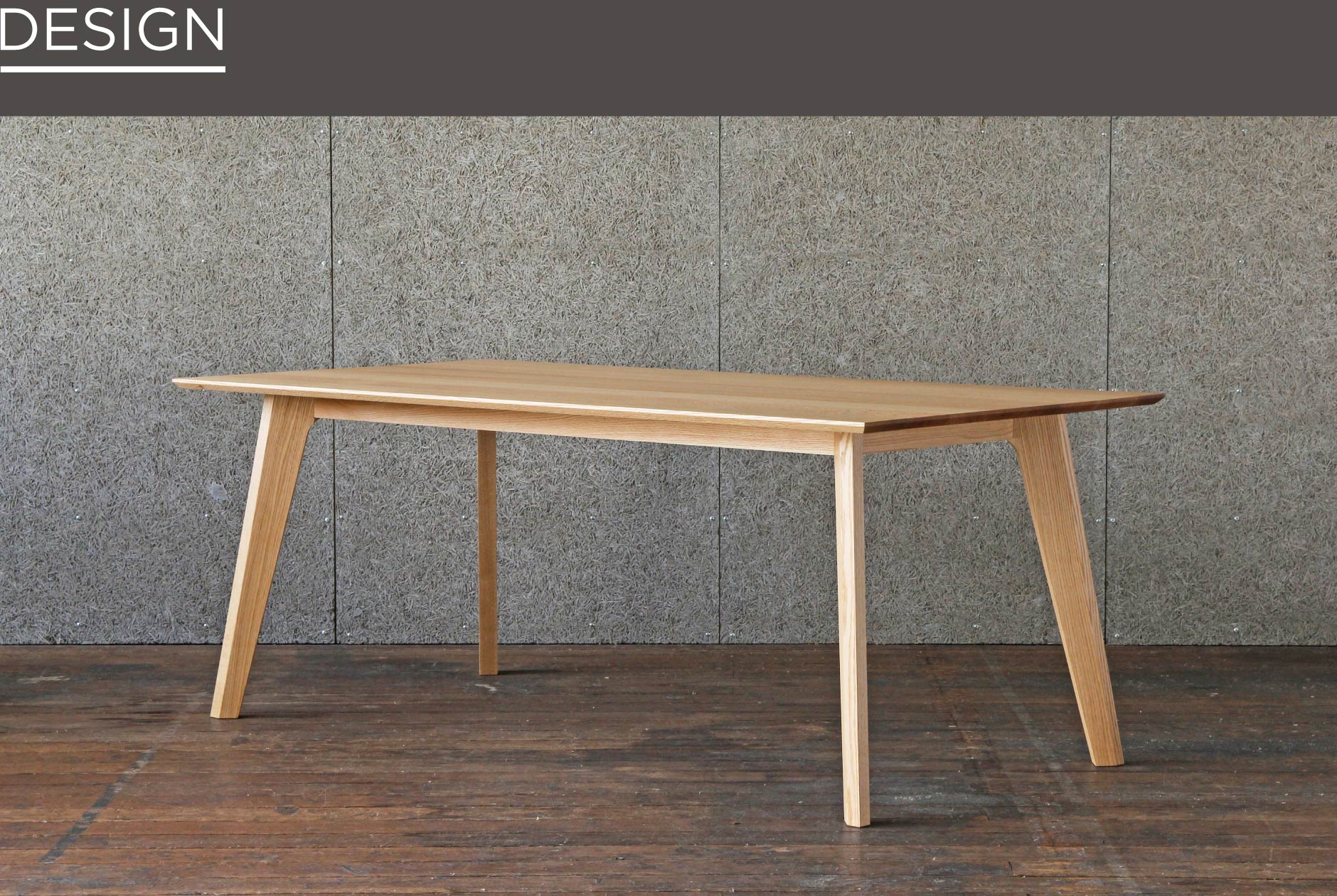 SOLID名古屋店が取り扱う家具の中でも軽やかな見た目のダイニングテーブル。脚がハノ字のようについており、シャープな印象です。