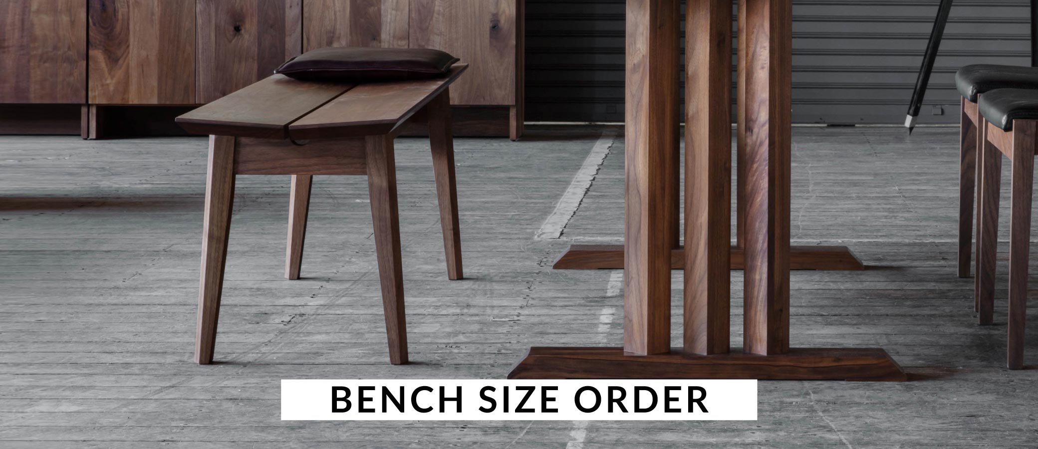 名古屋栄にあるSOLID。そのすべてが注文を受けて製作するセミオーダーの家具です。テーブルに合わせてベンチのサイズオーダーが可能です。